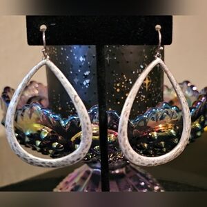 Premier Designs Silver Teardrop Fish Hook Earrings